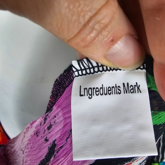 Rossi Roma Crinkle Floral Colorful Jacket/Blouse S Abstract Artsy Vibrant Topper - Picture 12 of 12